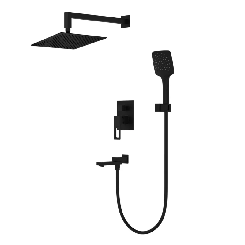 Вбудована душова система GAPPO G7117-6, вилив - перемикач на лійку, 3-функції, чорний Вбудована душова система GAPPO G7117-6, вилив - перемикач на лійку, 3-функції, чорний