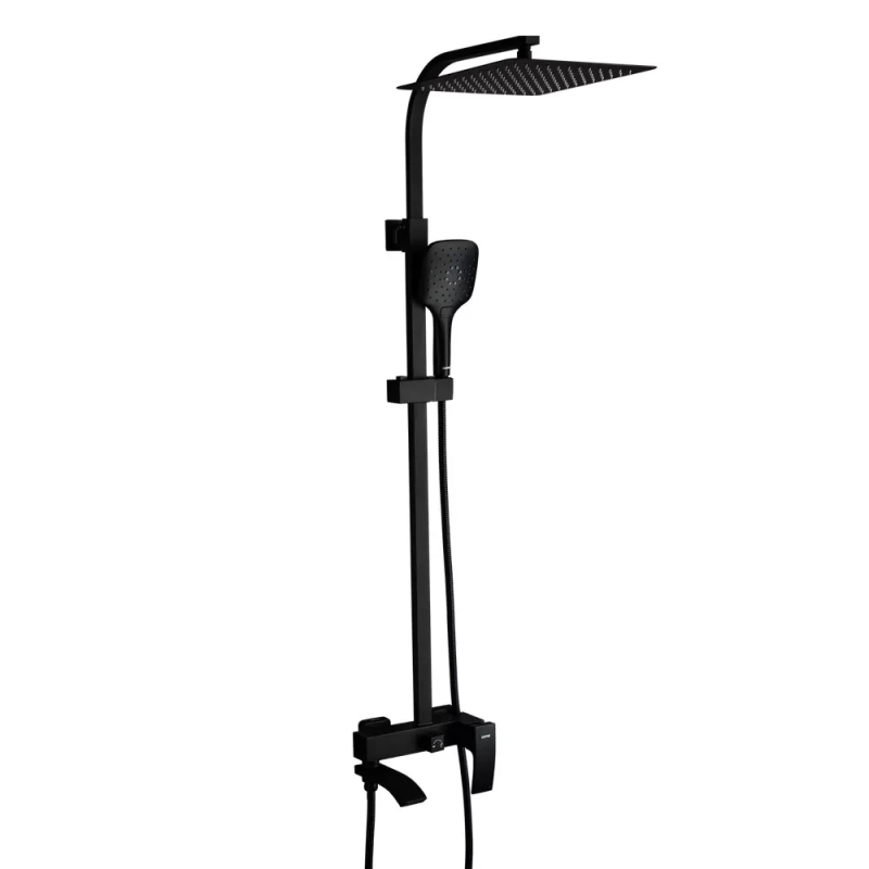 Душова система GAPPO G2407-6, вилив - перемикач на лійку, 3-функції, чорний Душова система GAPPO G2407-6, вилив - перемикач на лійку, 3-функції, чорний