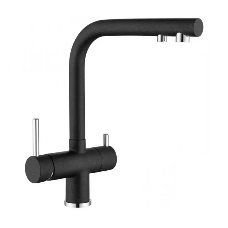 Змішувач для кухні на дві води GAPPO G43752-7 під фільтр, чорний/хром Змішувач для кухні на дві води GAPPO G43752-7 під фільтр, чорний/хром