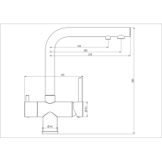 Змішувач для кухні на дві води GAPPO G43752-6, чорний
