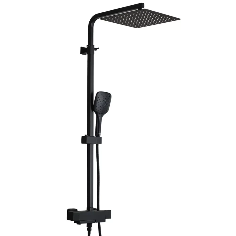 Душова система GAPPO G2417-60 термостат, вилив - перемикач на лійку, чорний Душова система GAPPO G2417-60 термостат, вилив - перемикач на лійку, чорний