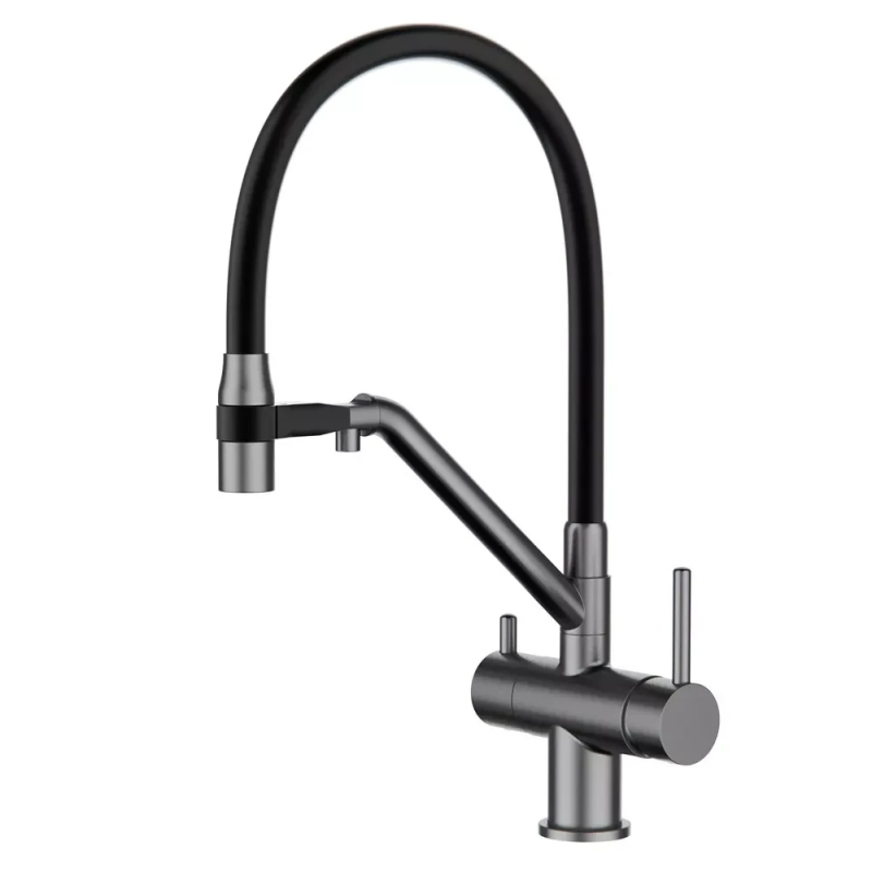 Змішувач для кухні з підключенням фільтра GAPPO G4398-89, збройова сталь Змішувач для кухні з підключенням фільтра GAPPO G4398-89, збройова сталь