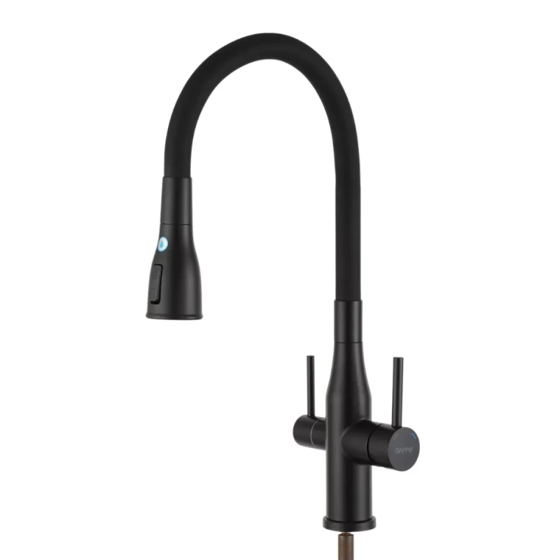 G4399-66 кухня під осмос одноваж. вис. силікон. вилив нерж. сталь гайка Ø35 (чорний) {8/1} G4399-66 кухня під осмос одноваж. вис. силікон. вилив нерж. сталь гайка Ø35 (чорний) {8/1}