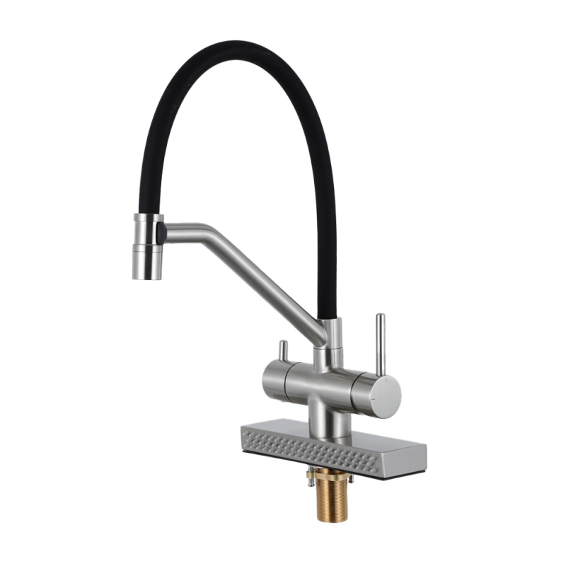 G4098-5 кухня одноваг. вис. вилив + ВОДОСПАД латунь гайка Ø35 (сатин) Coll4848438/1 стул