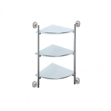 Скляна полиця кутова Frap F1907-3, 3-х ярусна, 290х290 мм