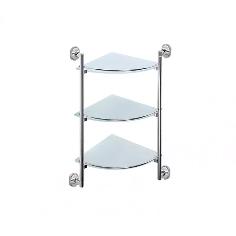 Скляна полиця кутова Frap F1907-3, 3-х ярусна, 290х290 мм Скляна полиця кутова Frap F1907-3, 3-х ярусна, 290х290 мм