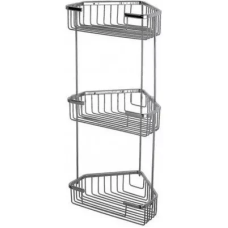 Полиця кутова Frap F335-2,(КРАТНО 2шт) 3-х ярусна, 240х570 мм, хром