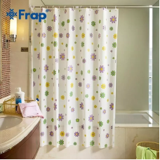 Шторка для ванної і душа Frap F8851, поліетилен, 180x200 см, білий