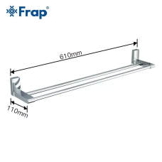 Рушникотримач Frap F1809 з 2-ма накладками, 600 мм, білий/хром