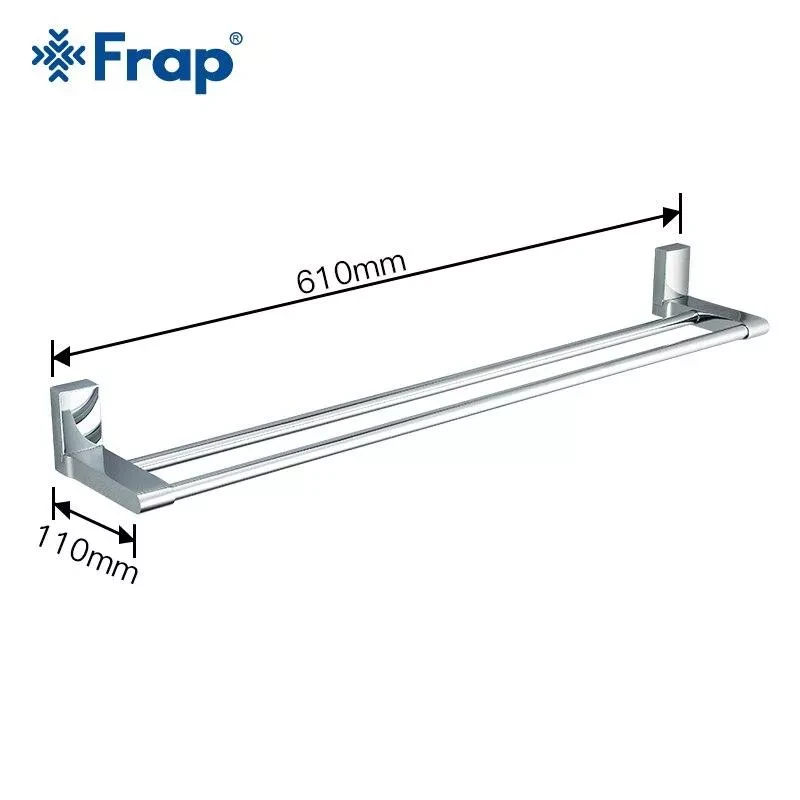 Рушникотримач Frap F1809 з 2-ма накладками, 600 мм, білий/хром