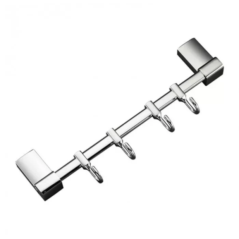 Вішалка Frap F1815-4 на 4 рухомих гачка 284 мм з 2-ма накладками, білий/хром Вішалка Frap F1815-4 на 4 рухомих гачка 284 мм з 2-ма накладками, білий/хром