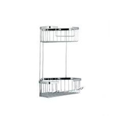 Полиця кутова Frap F351-1, 2-х ярусна, 240х320 мм, хром