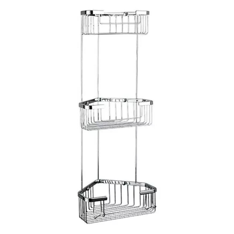 Полиця кутова Frap F351-2, 3-х ярусна, 240х570 мм, нержавіюча сталь, хром Полиця кутова Frap F351-2, 3-х ярусна, 240х570 мм, нержавіюча сталь, хром