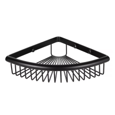 F352-6 полиця кутова одинарна з гачками нерж. сталь (чорна {20}